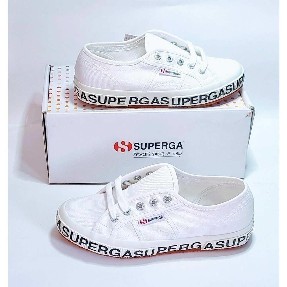 SUPERGA COTW Limited Edition Outsole Lettering Logo Sneaker Shoe White Size 6.5 - Picture 5 of 5